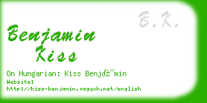 benjamin kiss business card